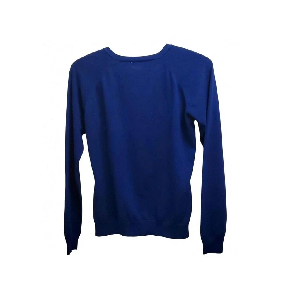 Worthington Knit Top Square Neck Long Sleeve Pullover Blue XL